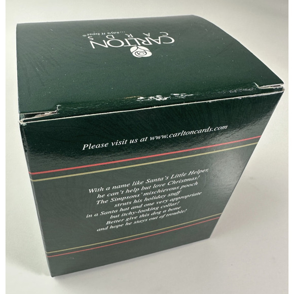 The Simpsons Carlton Cards Santa's Little Helper Dog Christmas Ornament 2003 - Picture 7 of 8